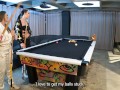 A threesome with two amazing latinas on a pool table