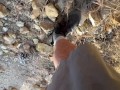 Spraying milk, sucking dick and getting my dirty MILF ass creampied in an old mine shaft.