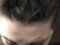 (MALE POV) Chubby Busty Brunette Deepthroats and Swallows
