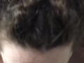 (MALE POV) Chubby Busty Brunette Deepthroats and Swallows