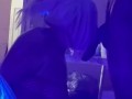 *ENDLESS THROAT* Watch CHLOE BLACC throat this big black dick in the black light!!