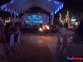 Amateur couple watches a fire show and has hot sex once back in the hotel