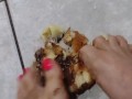 Smashing filled Dunkin donuts with my sexy long feet( multiple different fillings)