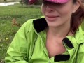 Horny Mature Milf uses Bear Spray to CUM in forrest