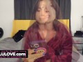 Behind the scenes live cam show babe gives hubby blowjob until cumshot squirts right up her nostril during facial - Lelu Love
