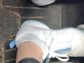 Pedal pumping in my sneakers while my mini Cooper is running