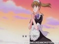 Anime maid masturbates