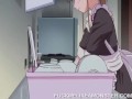 Anime maid masturbates