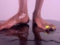 Sexy syrup dripping all over my feet