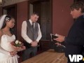 VIP4K. Sexy newlyweds cant resist and get intimate right after wedding