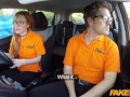 Fake Driving Instructor fucks his cute ginger teen student in the car and gives her a creampie