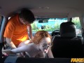 Fake Driving Instructor fucks his cute ginger teen student in the car and gives her a creampie