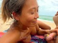 97 slut bikini milf jerk off husband on public beach and eats cum with mango OnlyFans @ Appleliu-76