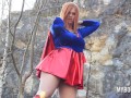 Huge Tits Redhead Alexsis Faye play in Cosplay costume Masturbate and Running