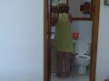 On the beach, stepson woke up with his big cock very hard and asks me to let him masturbate while lo
