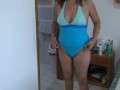 On the beach, stepson woke up with his big cock very hard and asks me to let him masturbate while lo