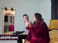 Babe taking cumshot in mouth on live cam show after chatting with hubby & more behind the scenes after too - Lelu Love