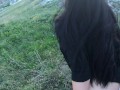 Very Public Risky Blowjob and Doggy Fuck with PAWG Goth Teen