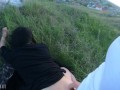 Very Public Risky Blowjob and Doggy Fuck with PAWG Goth Teen