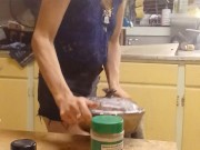 Frying chicken at 4am like a bomb mom/southern belle