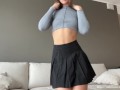 Playing With Tight Pussy Under The Skirt