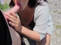 Horny Teacher gives her student a quickie Blowjob during an outdoor field trip