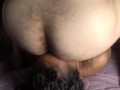 I eat my boyfriend's ass and deepthroat him in 69 and he fucks me in missionary. Cum on tits