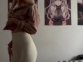 masturbates wet pussy in leggings, pussy orgasm with vibrator