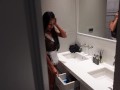 Thai Maid Ride Dildo in Bathroom