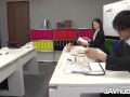Japanese nympho rides a hard dick in the office
