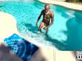 Asian Krystal Davis And Shaundam Doing Outdoor Pool Sex