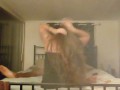 I grind my pussy on bfs leg while I suck his dick and then I ride and twerk and shake my ass on cock