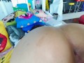 Thick Curly Hair Lightskin Teen Babe Yellow Dress Bounces Big Ass on Big White Cock Creampie