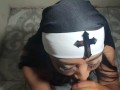 Nun addicted to anal sex twerks with his cock in her ass