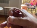 My husband is jerking off and cum in front of my stepmom a while we talk on balcony