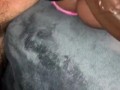 Intense Male Double Orgasm While Using My Ebony Fake Pussy & BBC Dildo