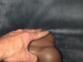 Intense Male Double Orgasm While Using My Ebony Fake Pussy & BBC Dildo