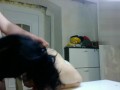 Mature milf stepmom hard fucked on table and humiliated with leash, dildo sucking body writing...to