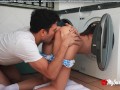 Stepsister Stuck in Washing Machine Fucked and Creampie by Stepbrother