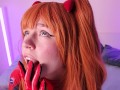 Asuka Langley sucks a fat cock