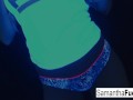 Samantha Saint gets off in black light