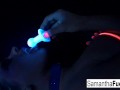 Samantha Saint gets off in black light