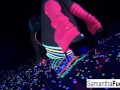 Samantha Saint gets off in black light