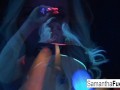 Samantha Saint gets off in black light