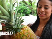 Big Ass Brunette Indira Uma Oiled Up & Fucked By Latin Cock - CARNE DEL MERCADO