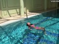 Sunny weather swimming pool session Jessica Lincoln