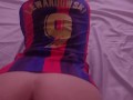 PAGANDO APUESTA - mi mejor amiga BARCELONISTA paga apuesta al perder EL CLASICO