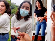 Pillada en la calle a linda chica, acepta ser fotografiada y luego es follada por dinero.