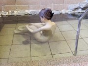 Making the penis feel good in the spa and leading to ejaculation