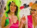 Halloween Orgy - Tattooed Girls get hard fucked + big facial cumshoots